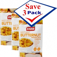 Badia Instant Butternut.Squash with Carrots 4 oz Pack of 3